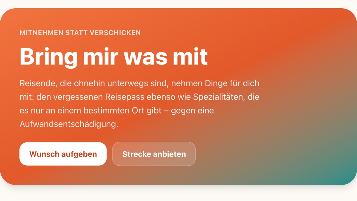 Bring mir was mit